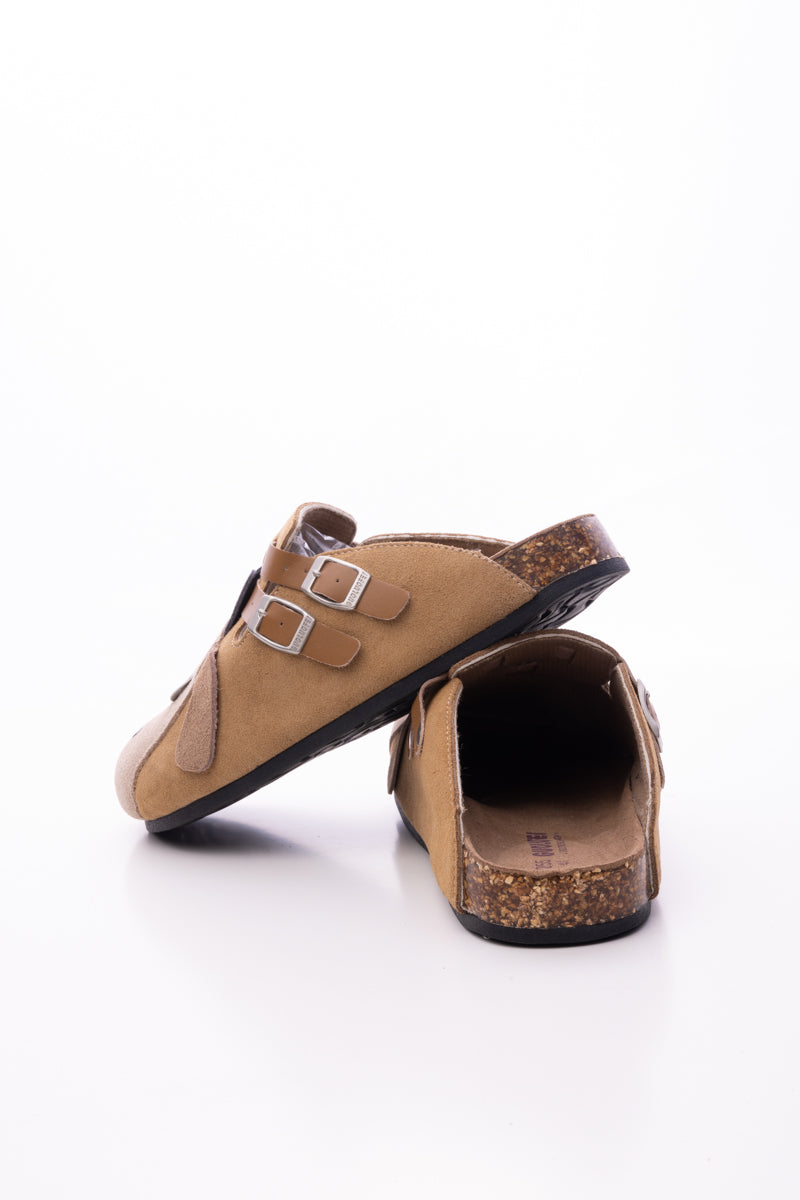 Maibulun | Moo Moo Baa Baa Double Strap Suede Clog - Khaki