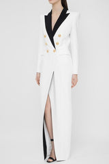 Silas Colorblock Tuxedo Maxi Blazer Dress