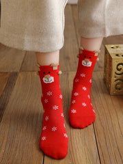 Cartoon Printed Contrast Color Keep Warm Socks Accessories