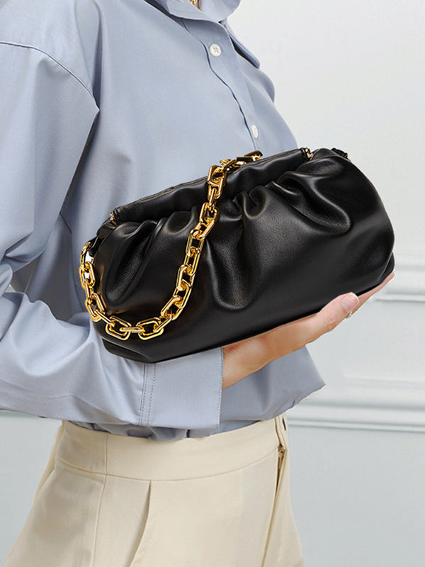 Chains Pleated Split-Joint Bags Handbags