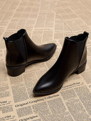 Elasticity Pointed-Toe Solid Color Split-Joint Boots Chelsea Boots