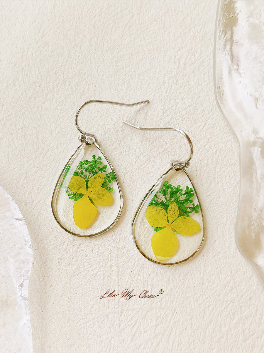 Verbena Flower Resin Earrings Floral Jewelry