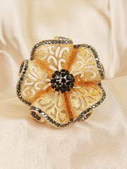 Adjustable Flower Shape Hollow Rhinestone Rings Accessories