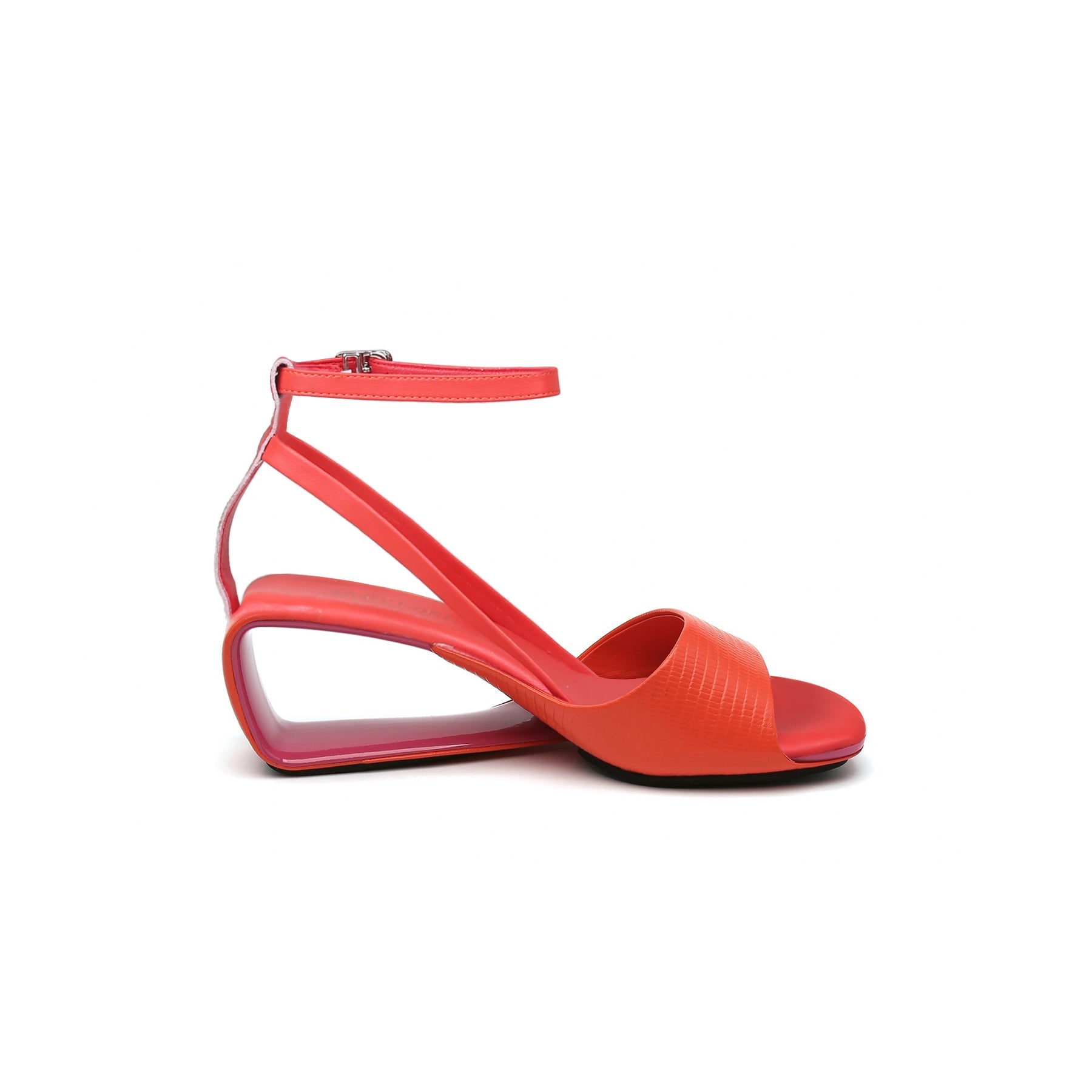 JADY ROSE | VESTAVIA ANKLE STRAP LEATHER WEDGE SANDAL - RED