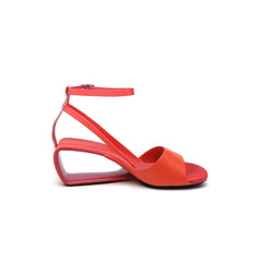 JADY ROSE | VESTAVIA ANKLE STRAP LEATHER WEDGE SANDAL - RED