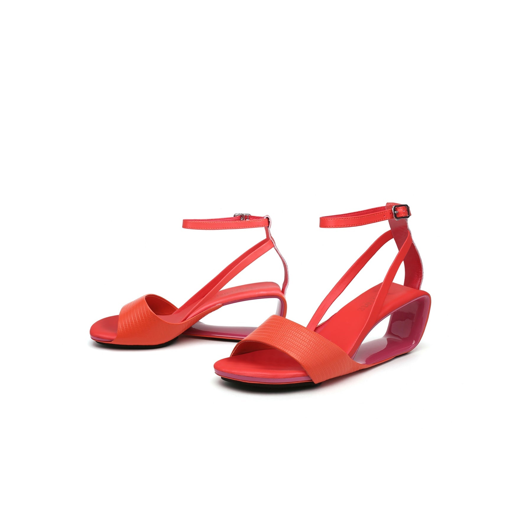 JADY ROSE | VESTAVIA ANKLE STRAP LEATHER WEDGE SANDAL - RED