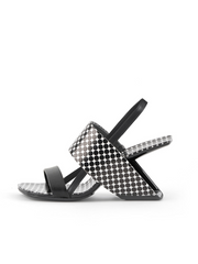 JADY ROSE | MALLINA STRAP LEATHER HEEL SANDAL - POLKADOT