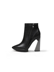 JadyRose | Sky High Genuine Leather Heel Boot - Black