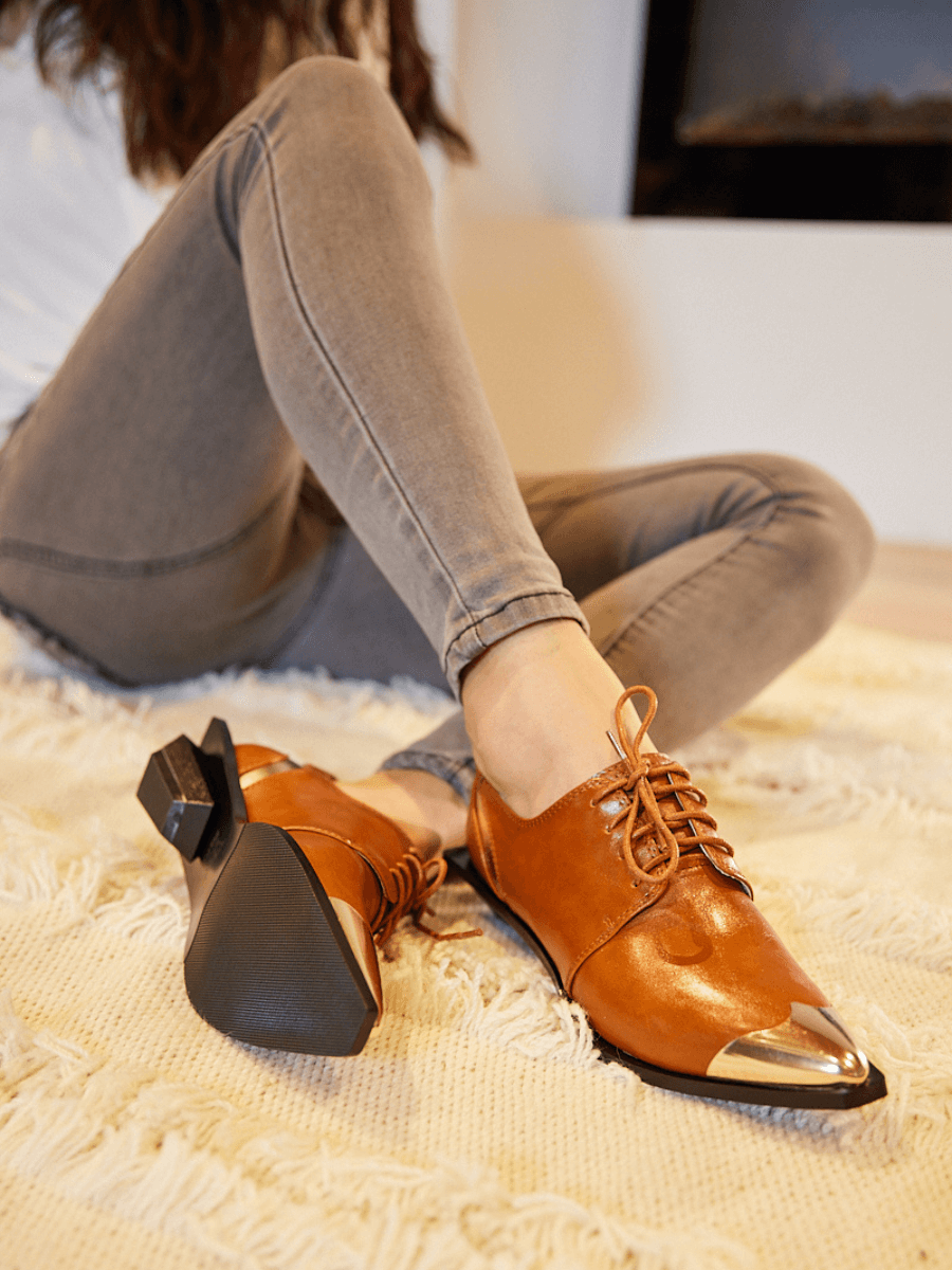 Jady Rose | Bancroft Leather Oxford Pump - Brown