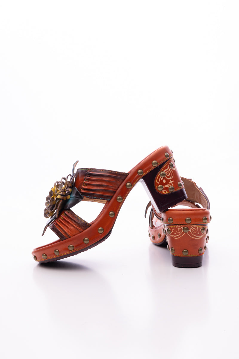 SOFFIA | WISH UPON A DREAM STUDDED FLORAL LEATHER MULE