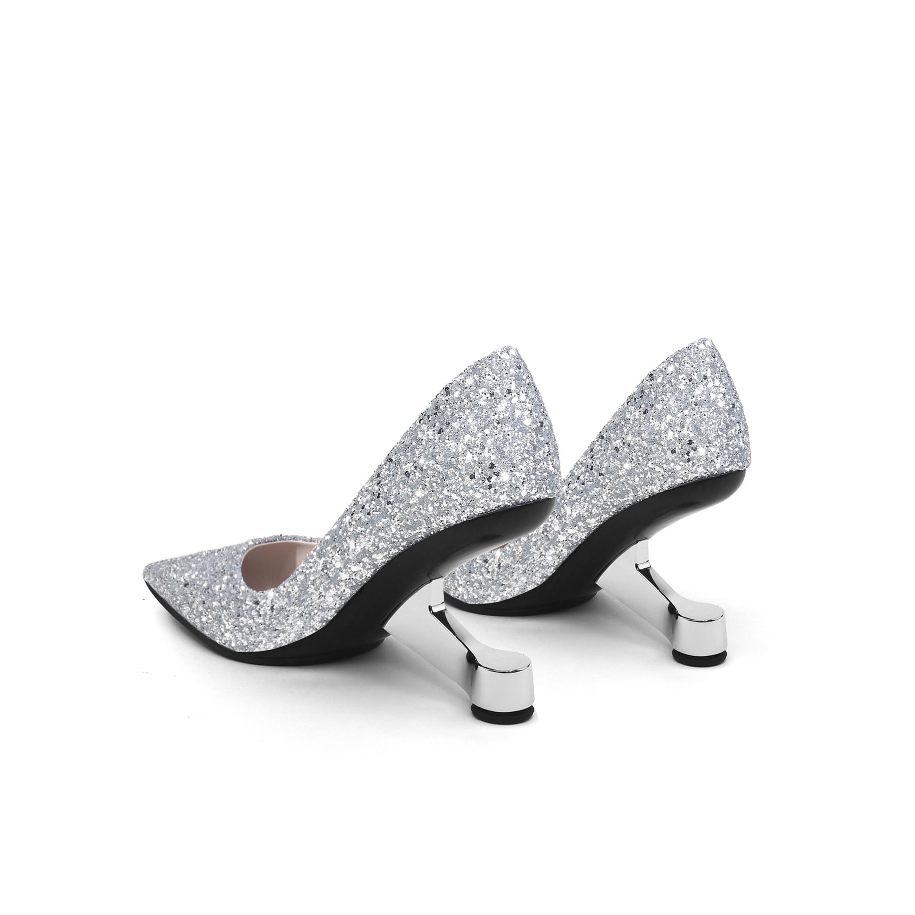 Jady Rose | Cinderella Story Rhinestone Glitter Stilettos - Silver