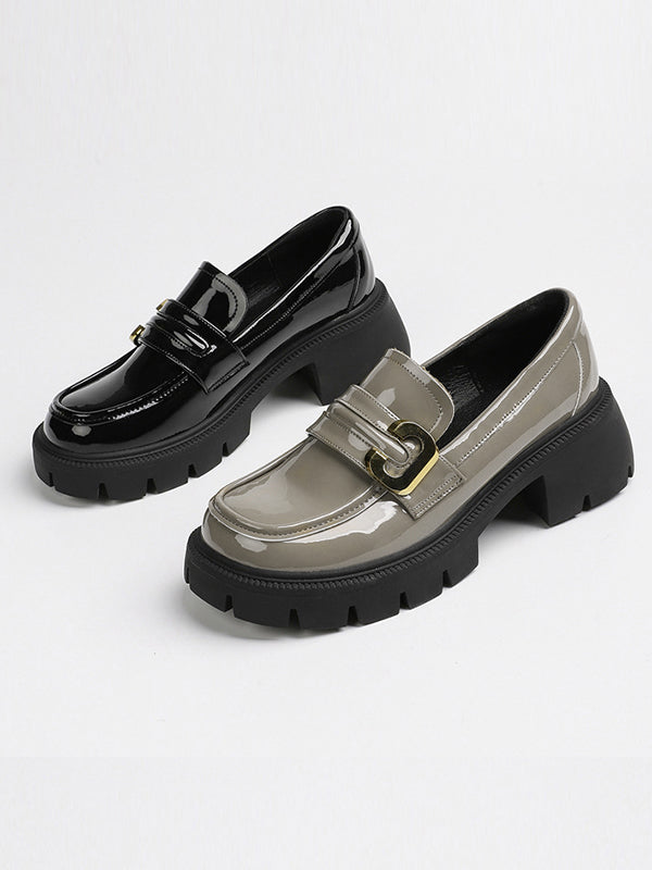 Round-Toe Split-Joint Loafers