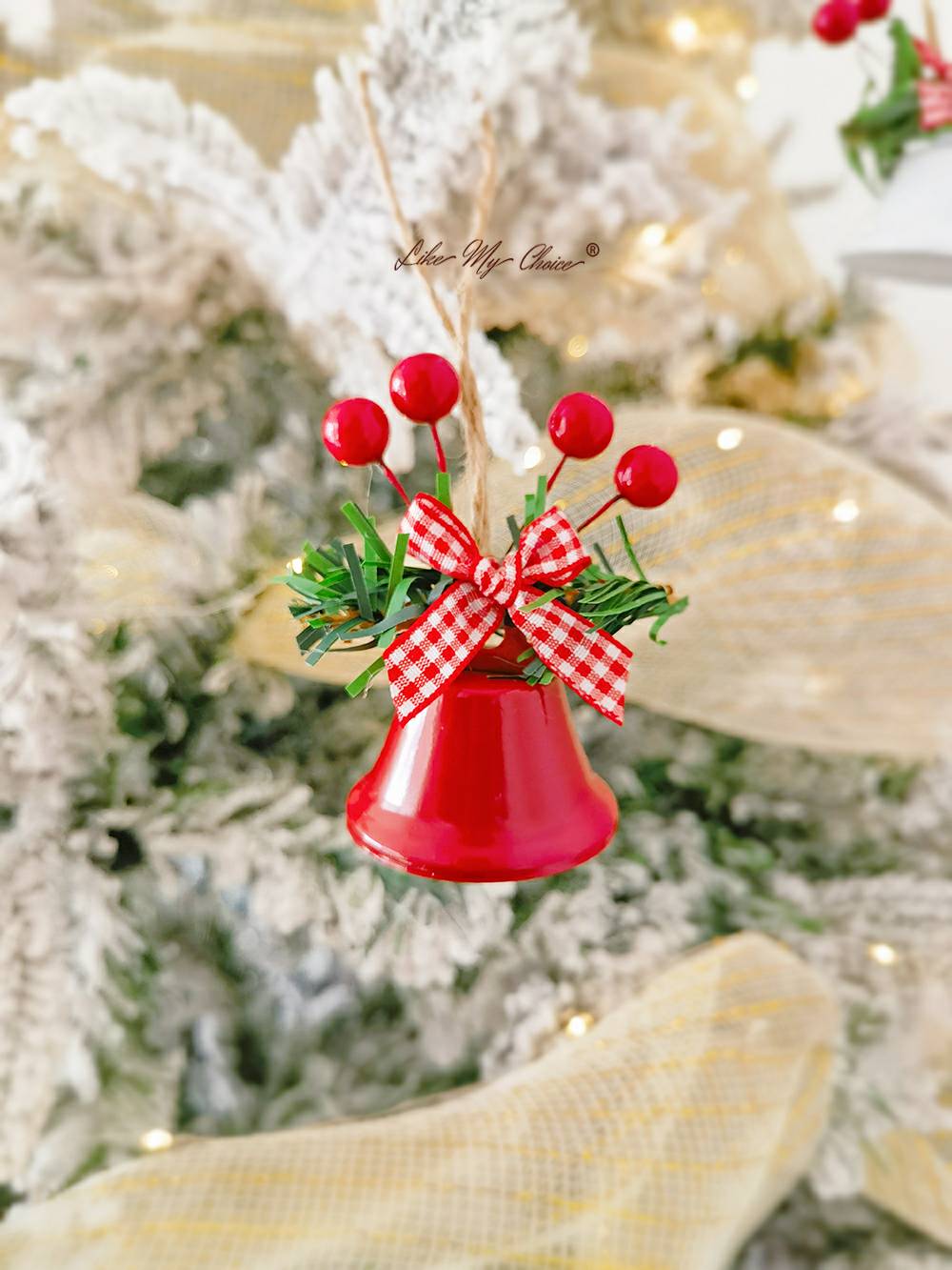 Christmas Tree Berry Five-Star Snowflake Bell Pendant