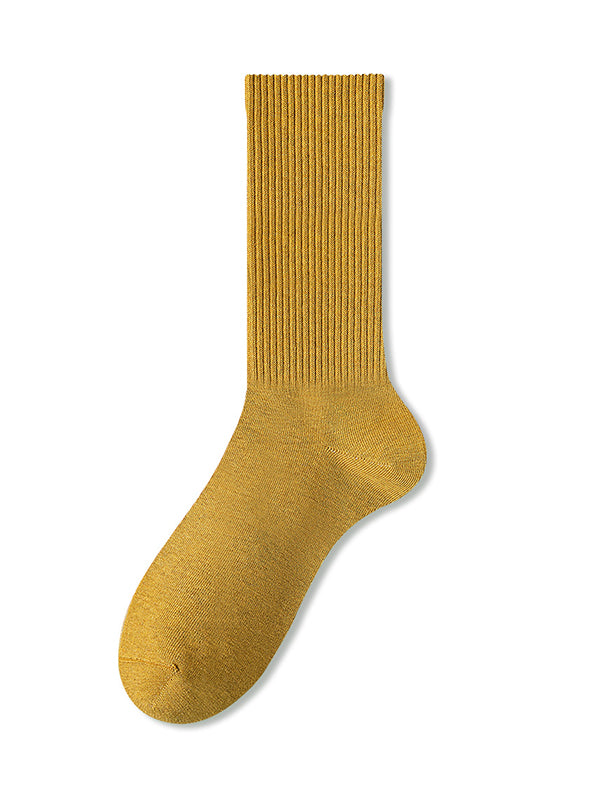 Pleated Solid Color Socks