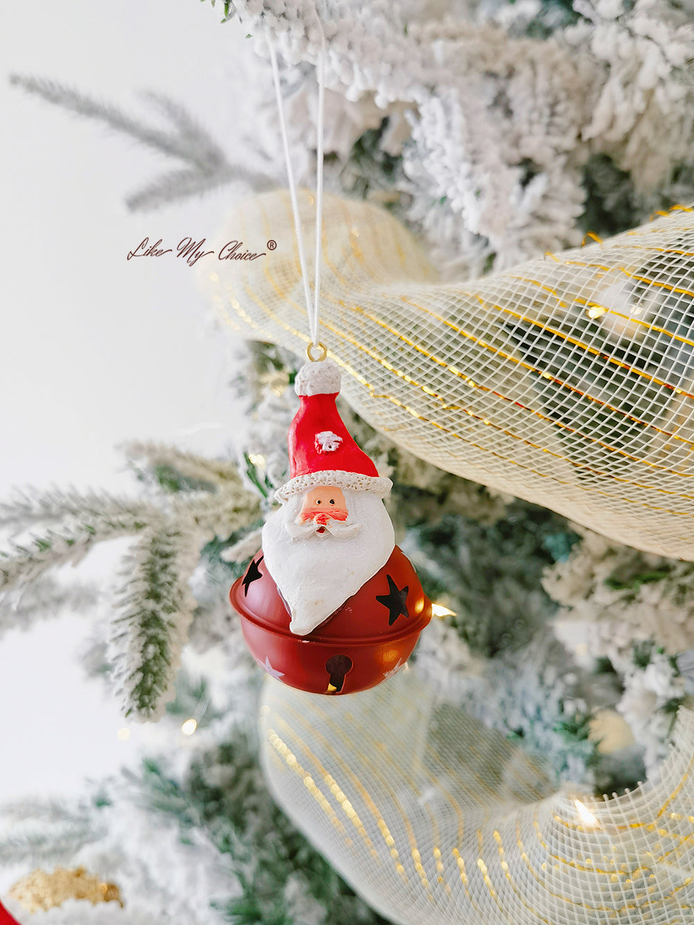 Christmas Resin Old Man Snowman Bell Pendant