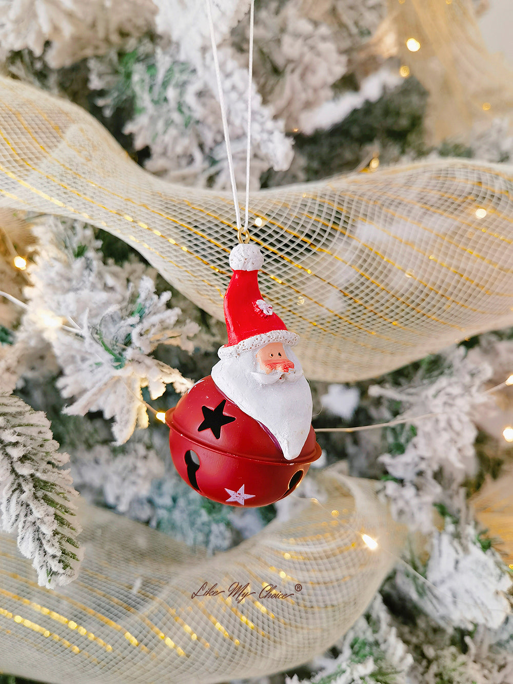 Christmas Resin Old Man Snowman Bell Pendant