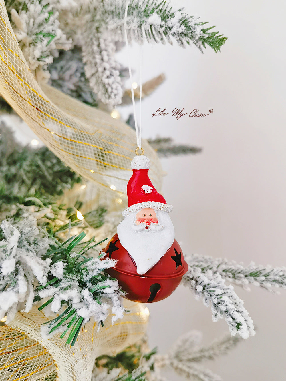 Christmas Resin Old Man Snowman Bell Pendant