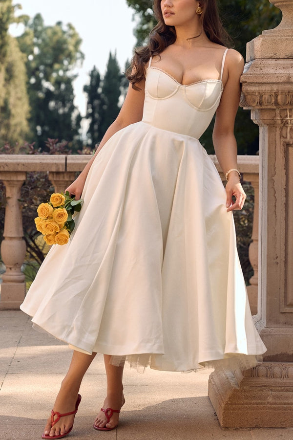 Suspender V-Neck Sleeveless Tutu Maxi Dress