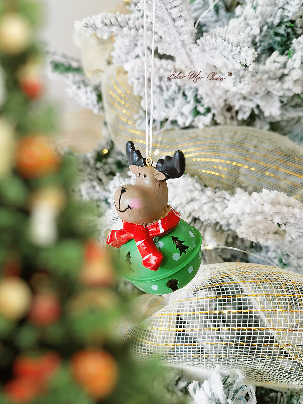 Christmas Resin Old Man Snowman Bell Pendant