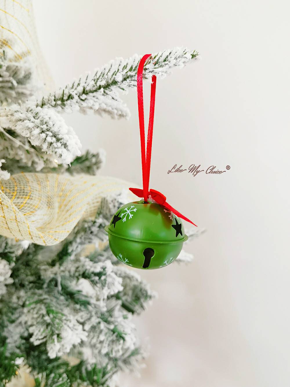 Christmas Tree Printed Bell Garden Bell Pendant