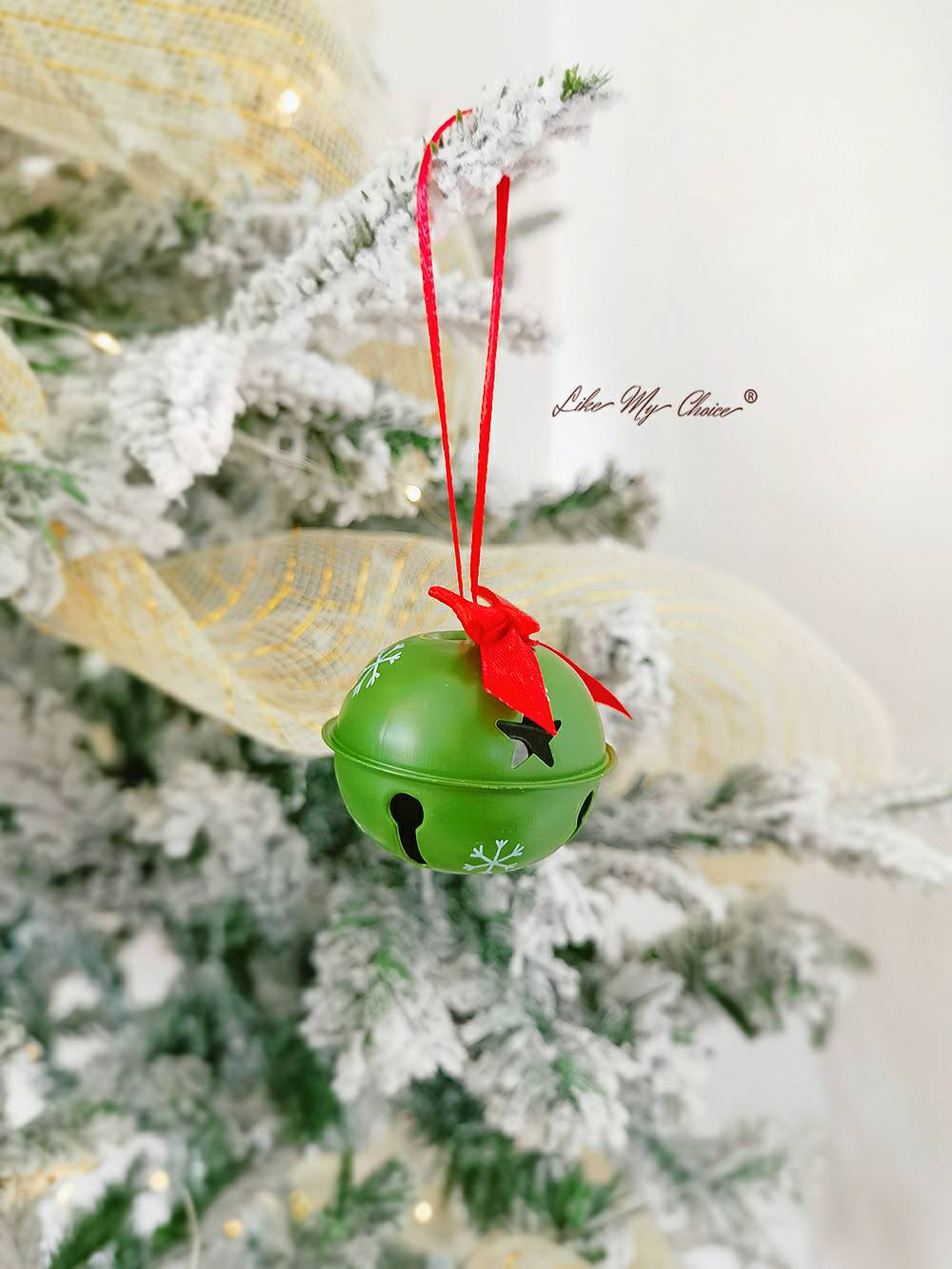 Christmas Tree Printed Bell Garden Bell Pendant