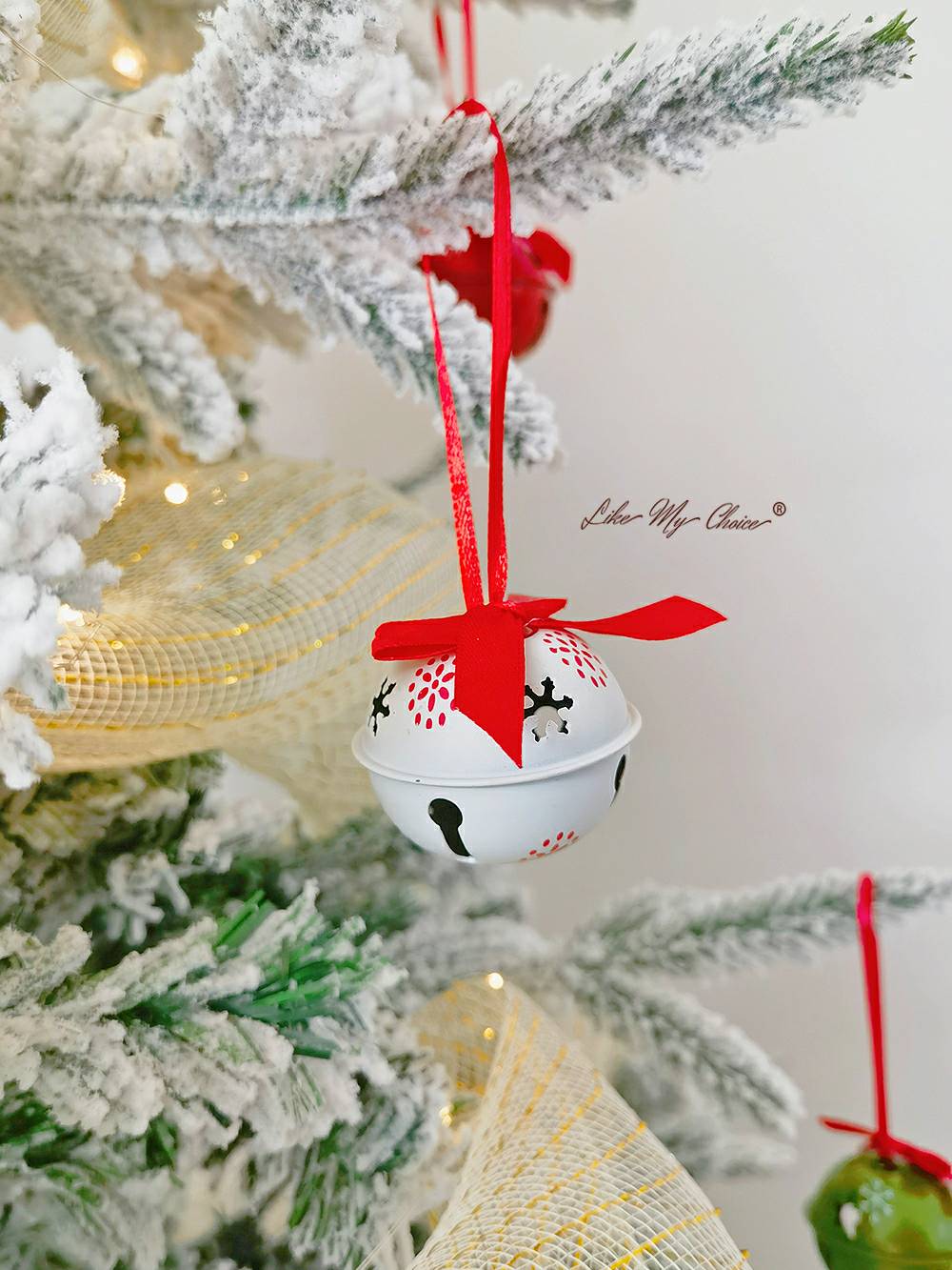 Christmas Tree Printed Bell Garden Bell Pendant