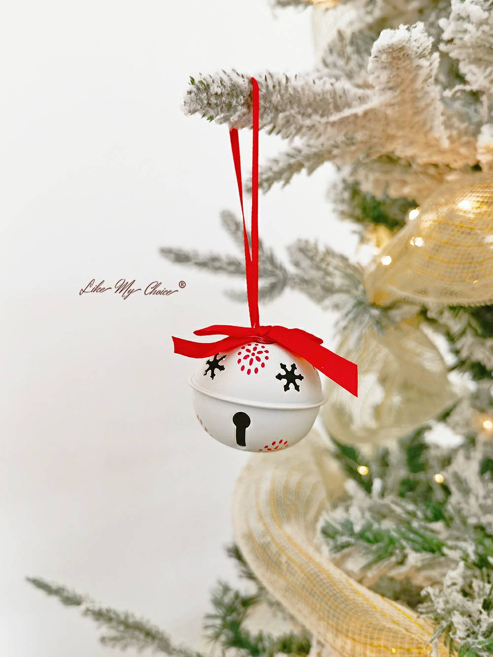 Christmas Tree Printed Bell Garden Bell Pendant