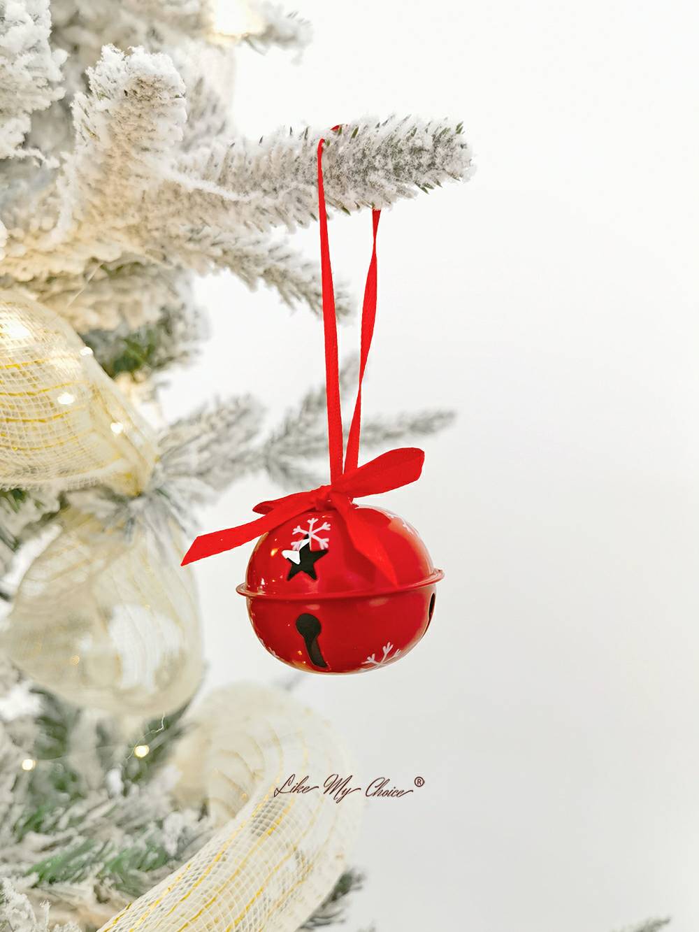 Christmas Tree Printed Bell Garden Bell Pendant