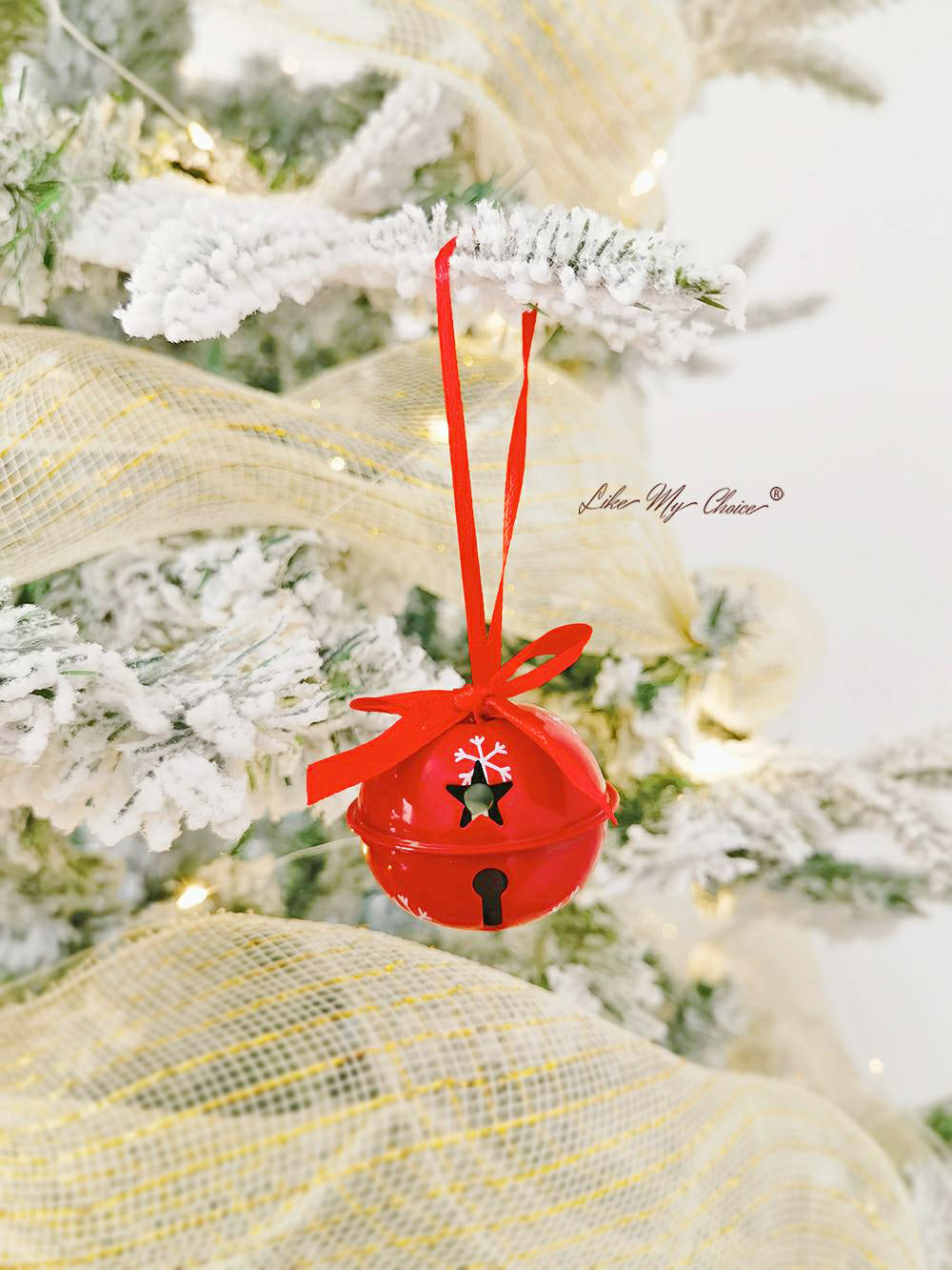 Christmas Tree Printed Bell Garden Bell Pendant