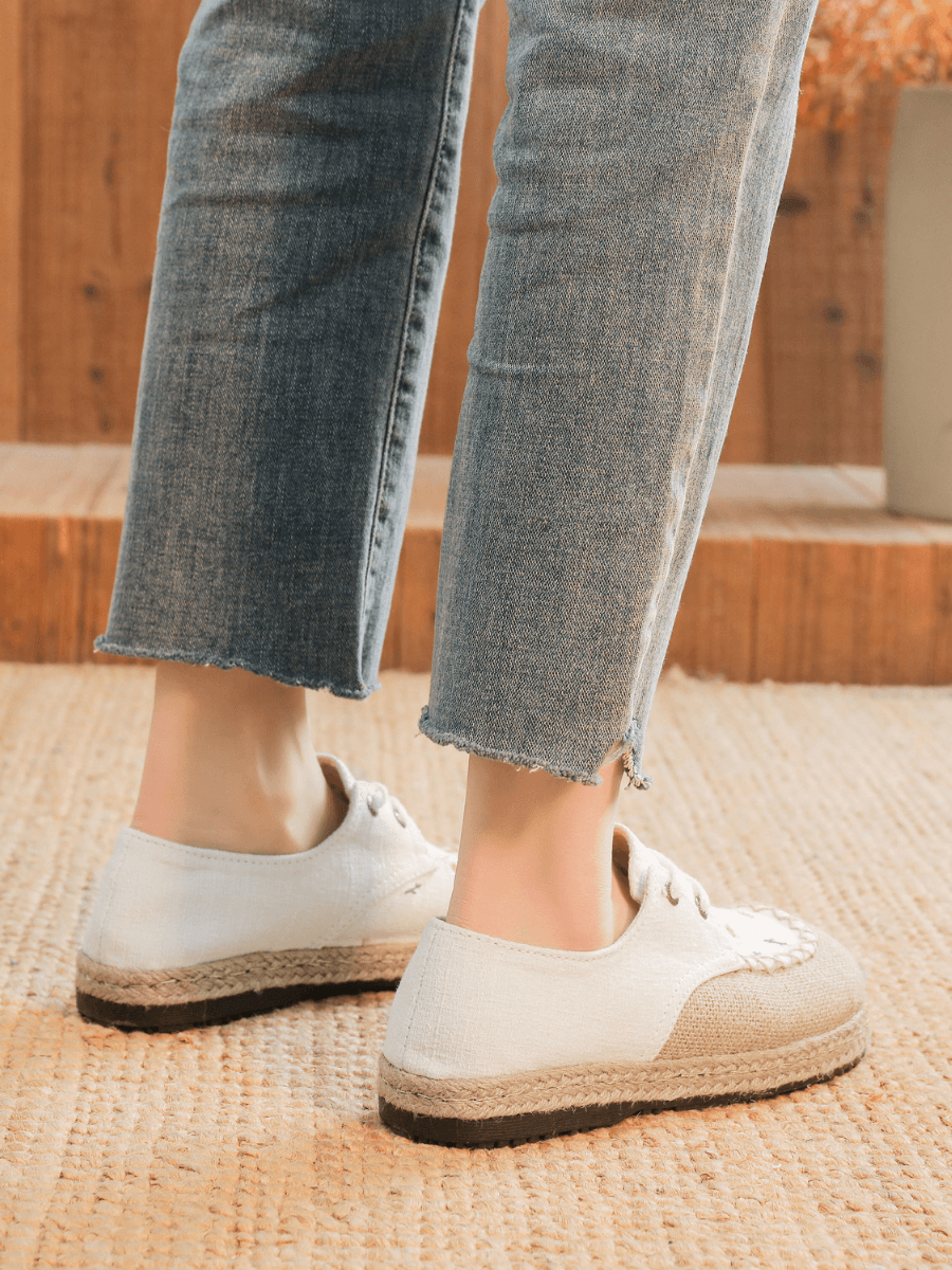 Cactus Rose | Irena Daisy Linen Espadrille - Cream