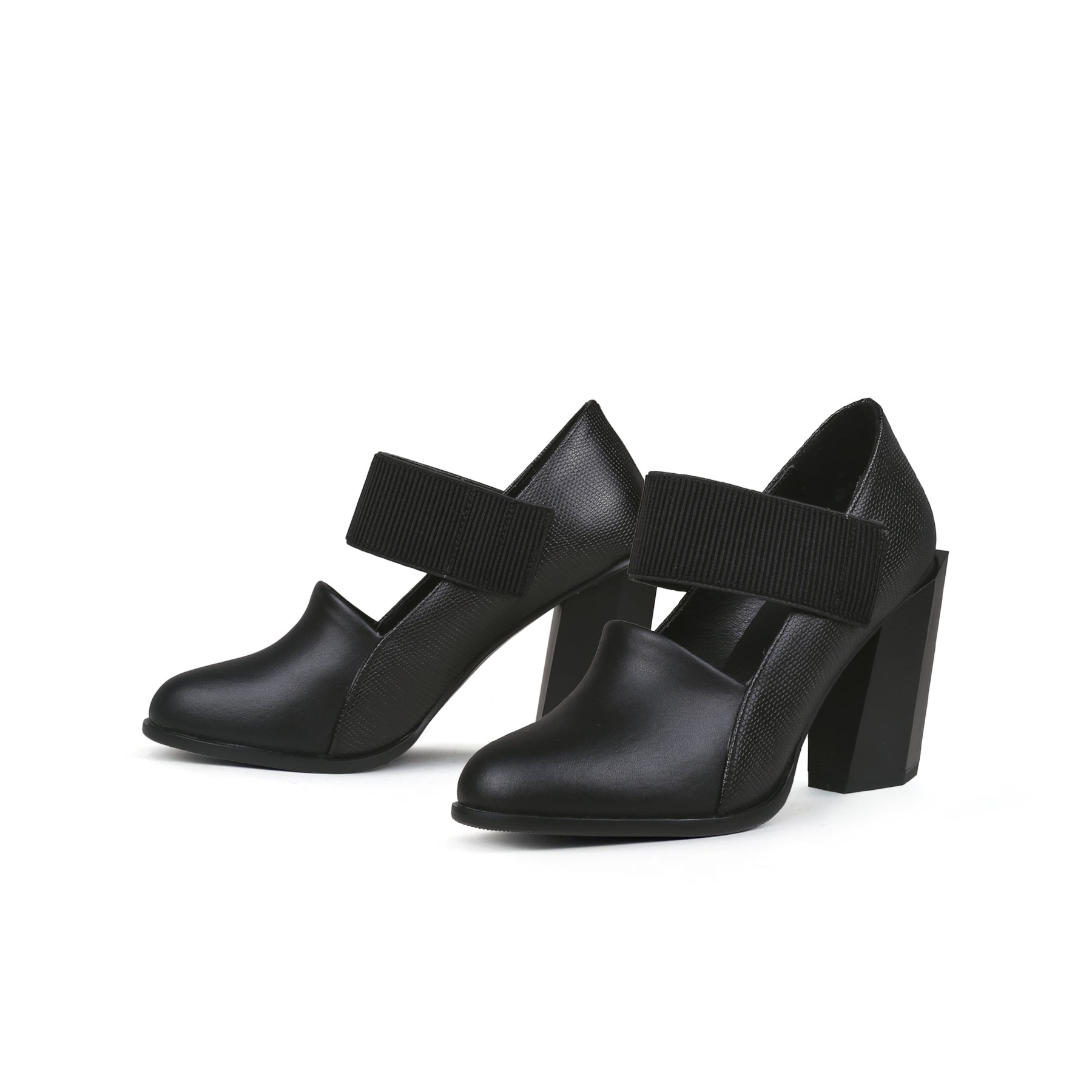 JADY ROSE | Clarke Cross Strap Leather Mary Jane - Black