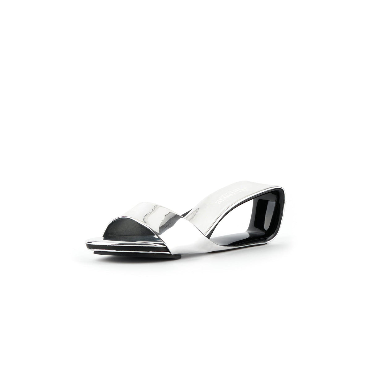 JADY ROSE | MADEMOISELLE BELLE LEATHER WEDGE SLIDE - SILVER