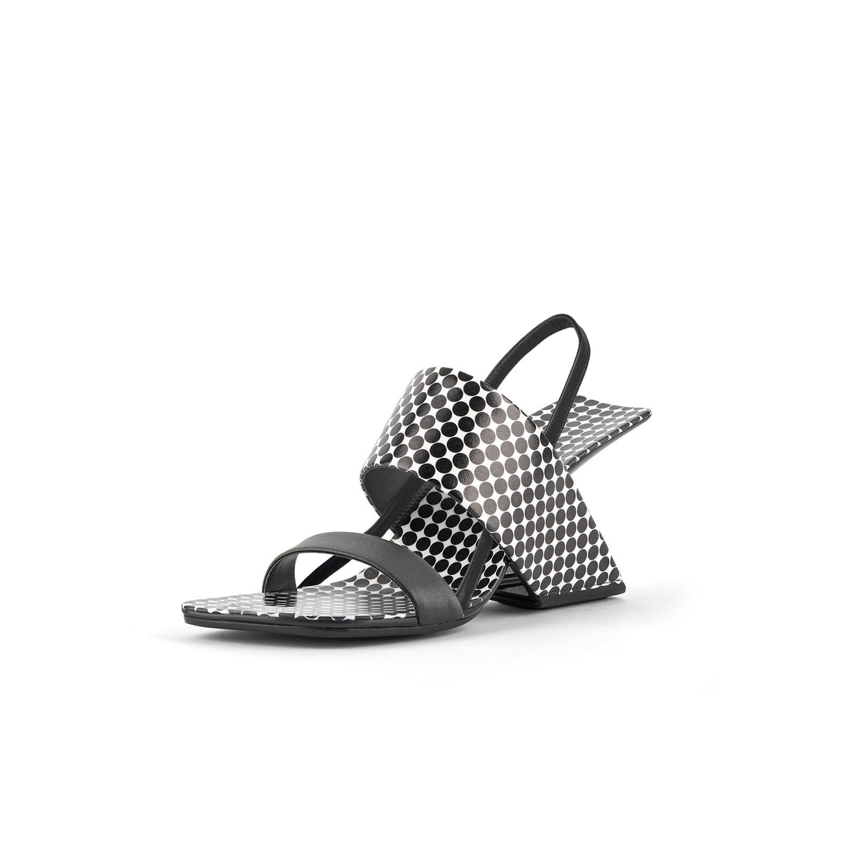 JADY ROSE | MALLINA STRAP LEATHER HEEL SANDAL - POLKADOT