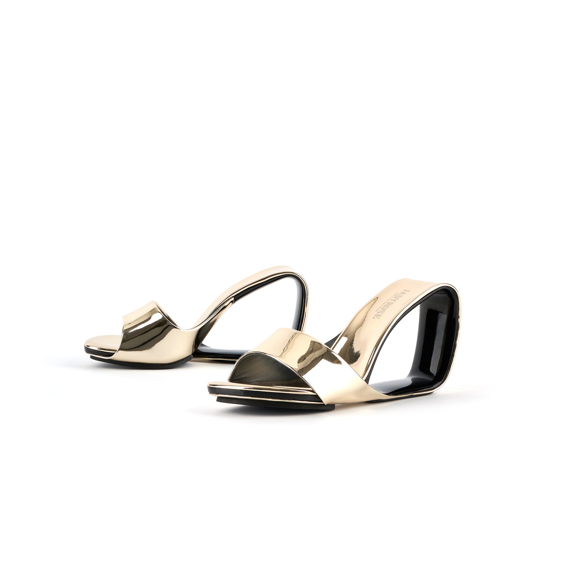 Jady Rose | Set It Straight Leather Wedge Slide - Gold