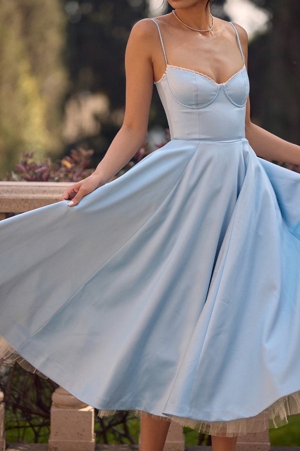 Suspender V-Neck Sleeveless Tutu Maxi Dress