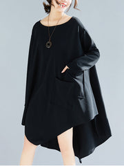 Loose Cropped A-Line Shirt Dress