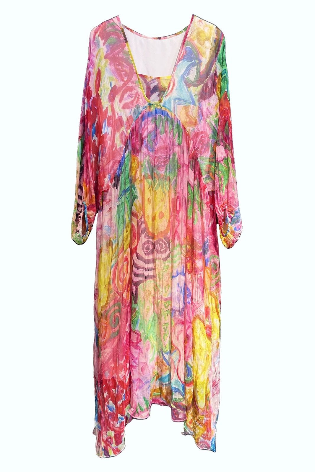 Quinn Printed Batwing Sleeve Midi Dress