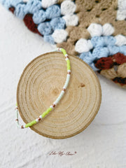 Adjustable Drawstring Beaded Bracelet Blue Green