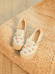 CACTUS ROSE | STAR EYE EMBROIDERED LINEN ESPADRILLE - APRICOT