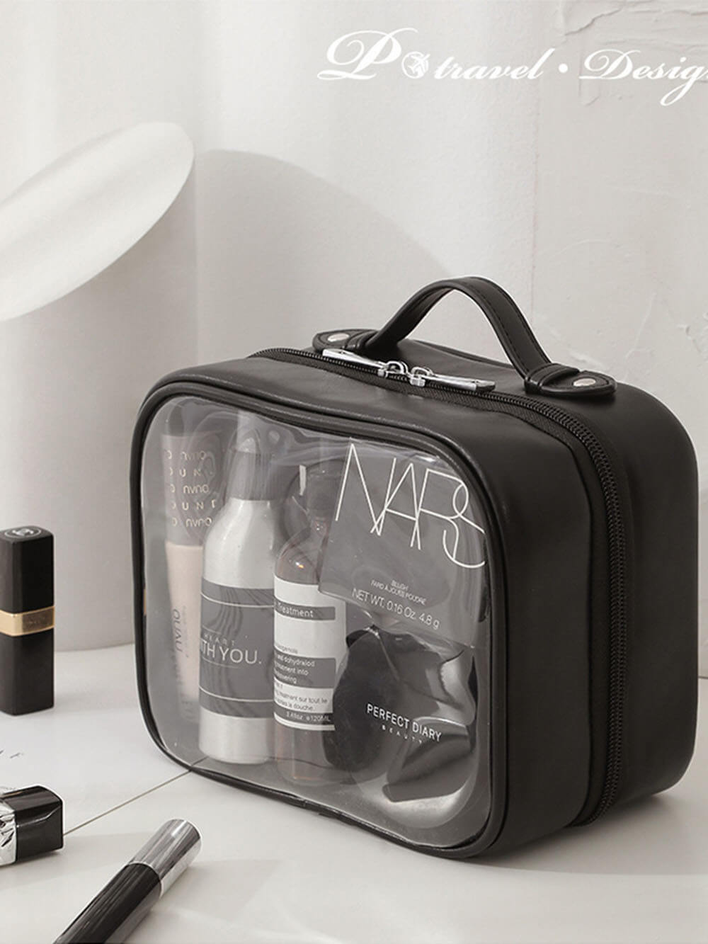 Transparent PU Portable Makeup Bag