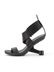 JADY ROSE | KORI CROSS STRAP OPEN TOE HEELED SANDAL- BLACK