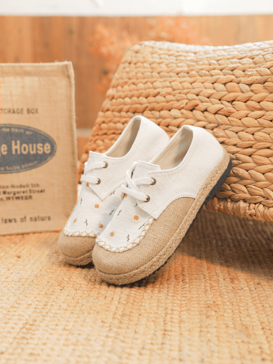 Cactus Rose | Irena Daisy Linen Espadrille - Cream