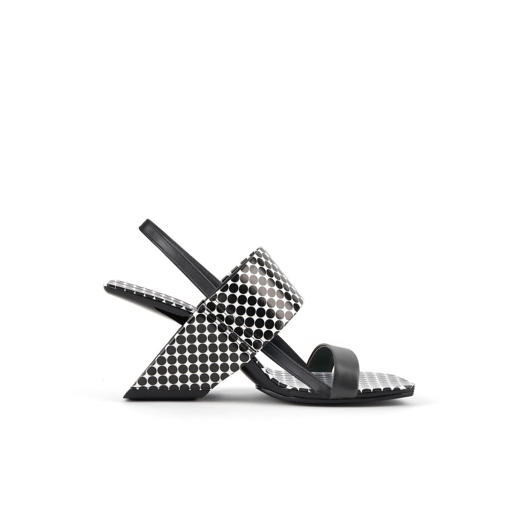 JADY ROSE | MALLINA STRAP LEATHER HEEL SANDAL - POLKADOT