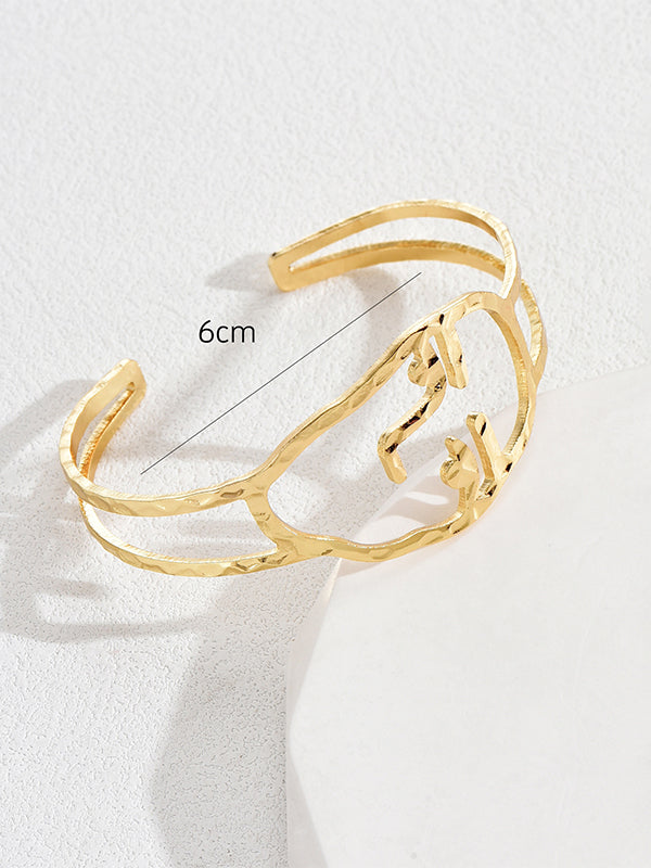 Hollow Solid Color Human Face Bracelet Accessories