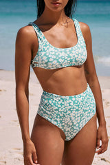 Fashion Vacation Print Patchwork Swimwears