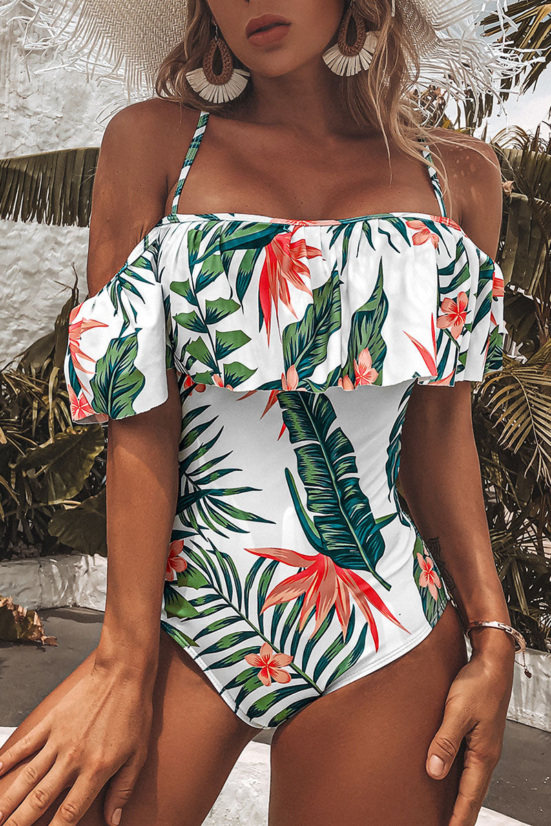 Fashion Vacation Print Split Joint Swimwears