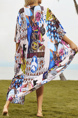 Fashion Vacation Print Split Joint Swimwears Cover Up