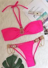 Fuchsia Luxe Gem Bikini Set