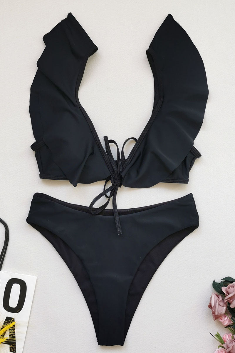 Fashion Vacation Patchwork Frenulum Swimwears