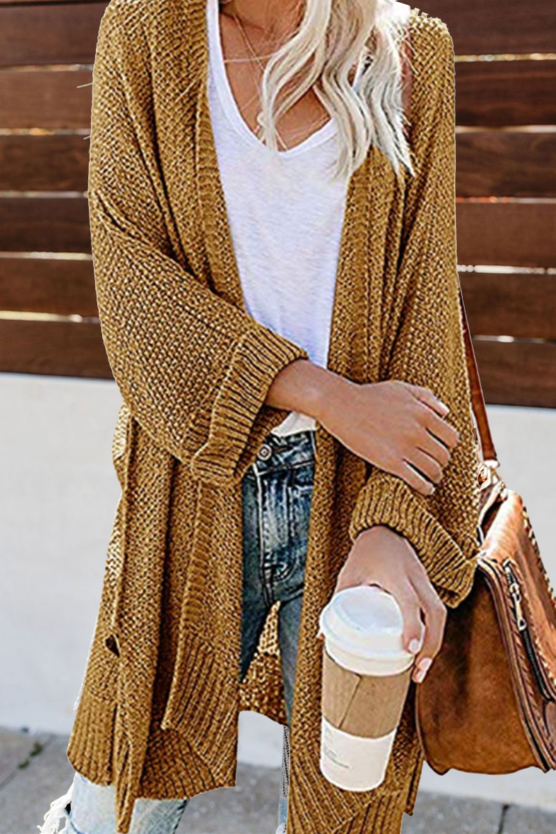 Solid Hollowed Out Sweater Cardigans(10 Colors)